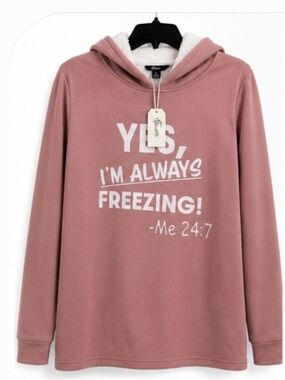 "Yes, I'm Always Freezing!" graphic‎ hoodie